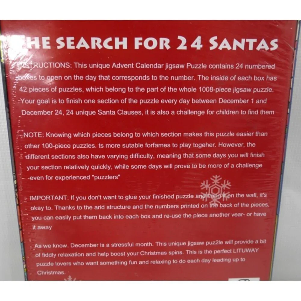 Where Is Santa Claus? 1000 piece Advent Calendar puzzle LITUWAY, NEW